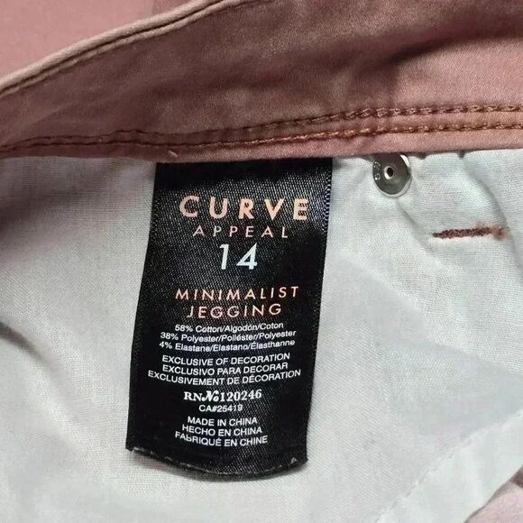 Curve Appeal Minimalist Jegging Size 14 Dusty Rose - Picture 8 of 11